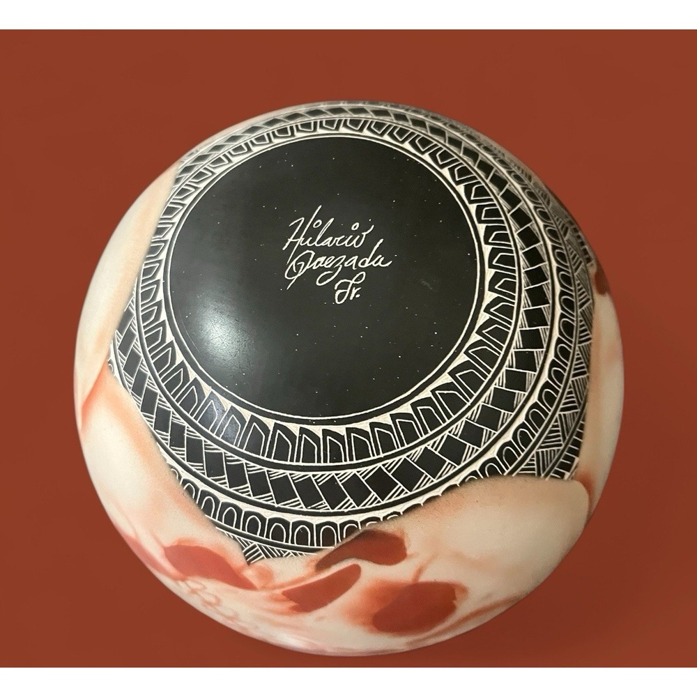 Mata Ortiz Pottery Hilario Quezada Jr Etched Skull Day Of Dead Mexican Fine Art - Picture 9 of 9